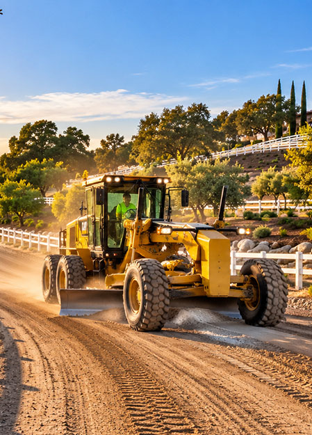 tractor on a road