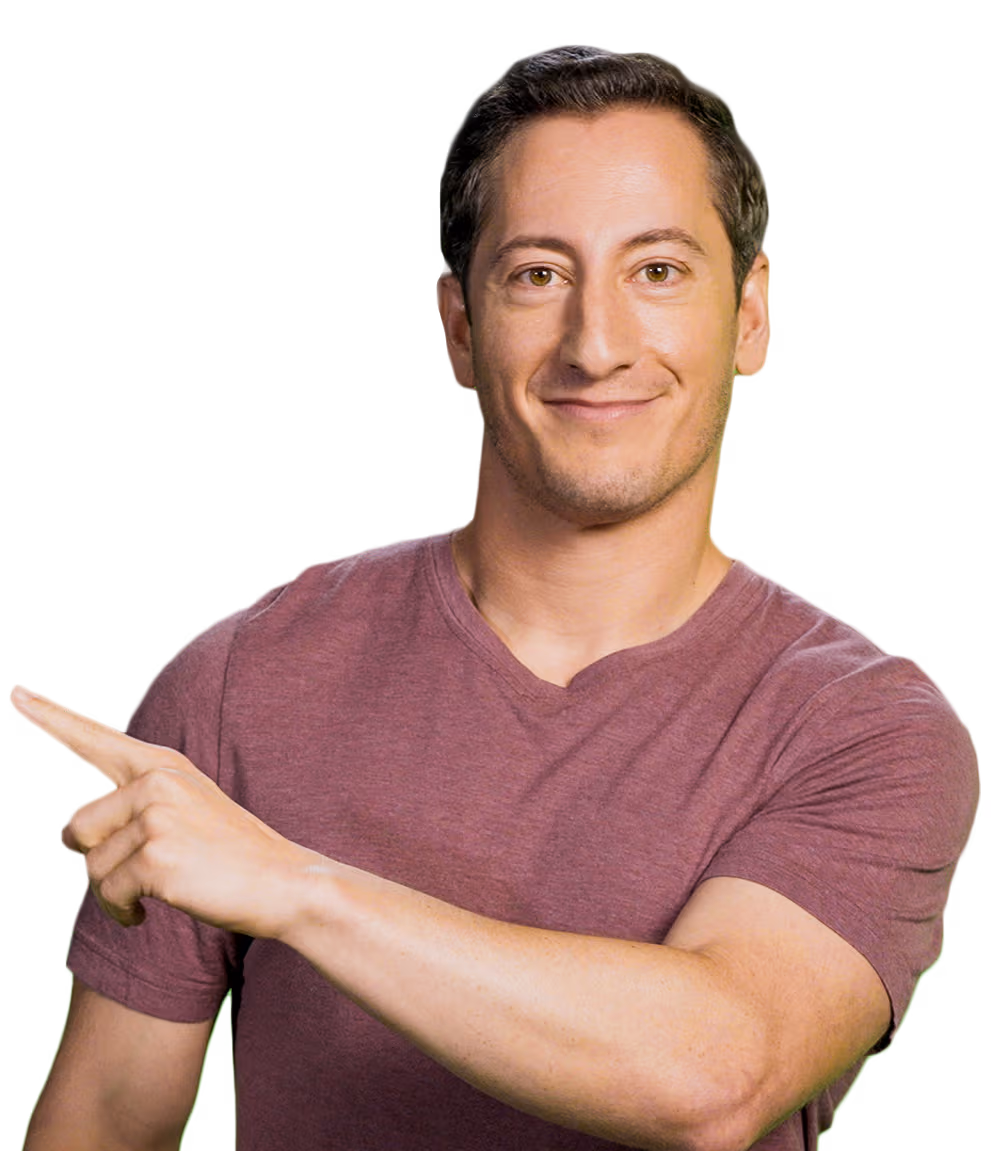 Lance Breitstein, day trader and featured trader in Market Wizards, pointing to the left