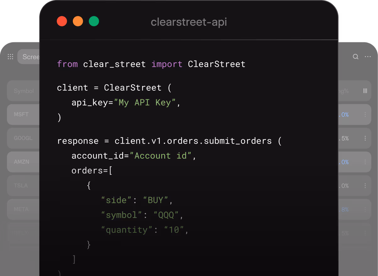 Clear Street Agent dashboard view