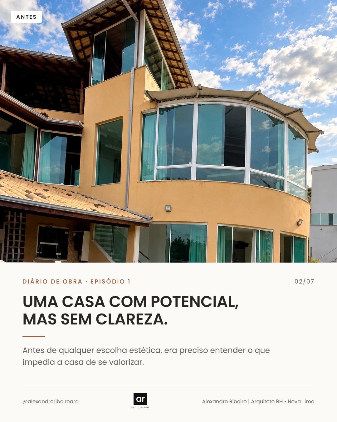 Projeto Perspectiva, antes da reforma – página 2 do Diário de Obra