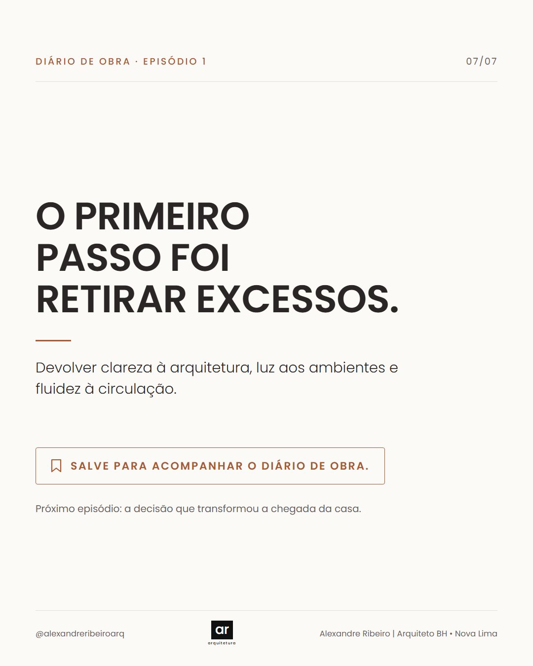 Projeto Perspectiva, antes da reforma – página 7 do Diário de Obra