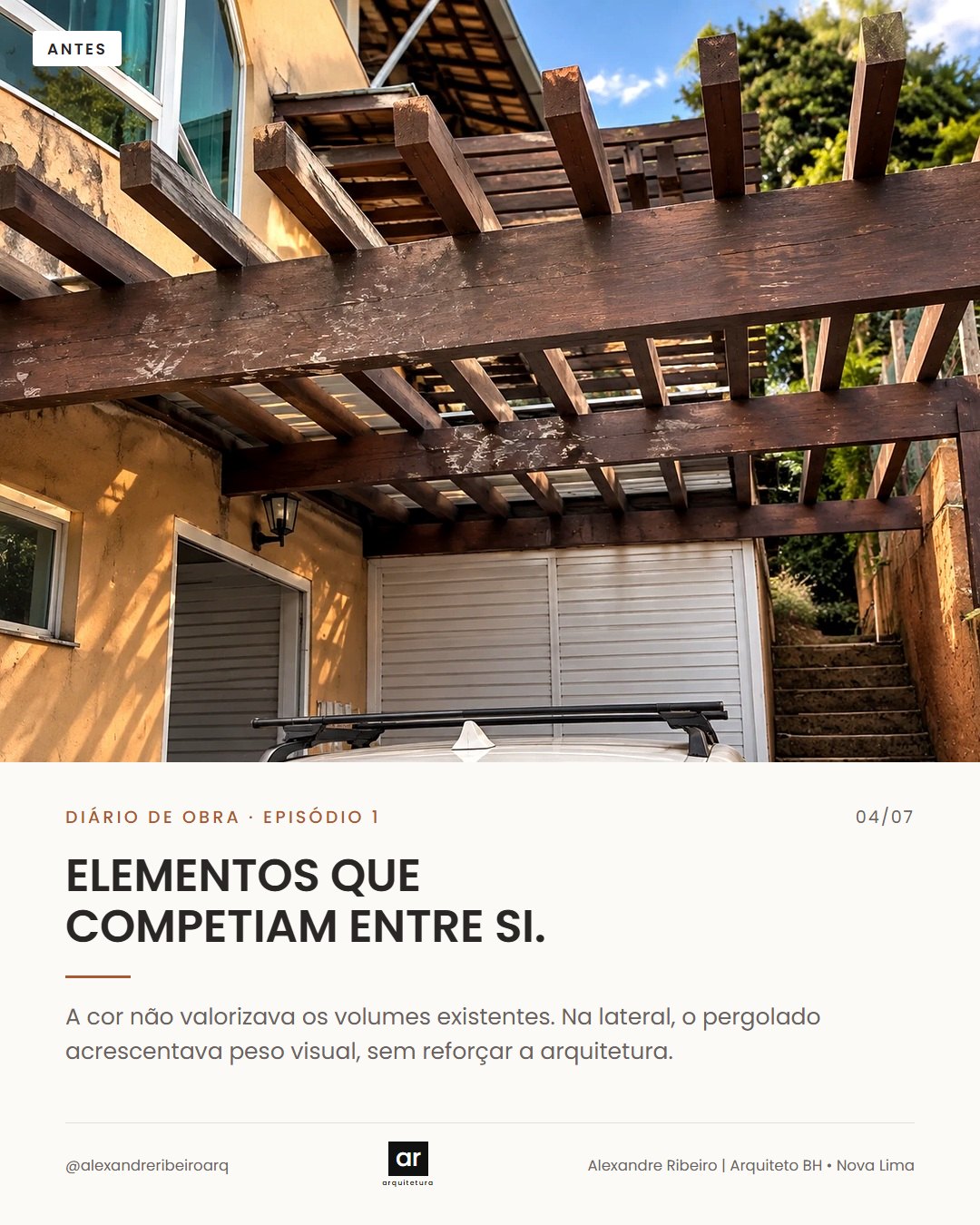 Projeto Perspectiva, antes da reforma – página 4 do Diário de Obra
