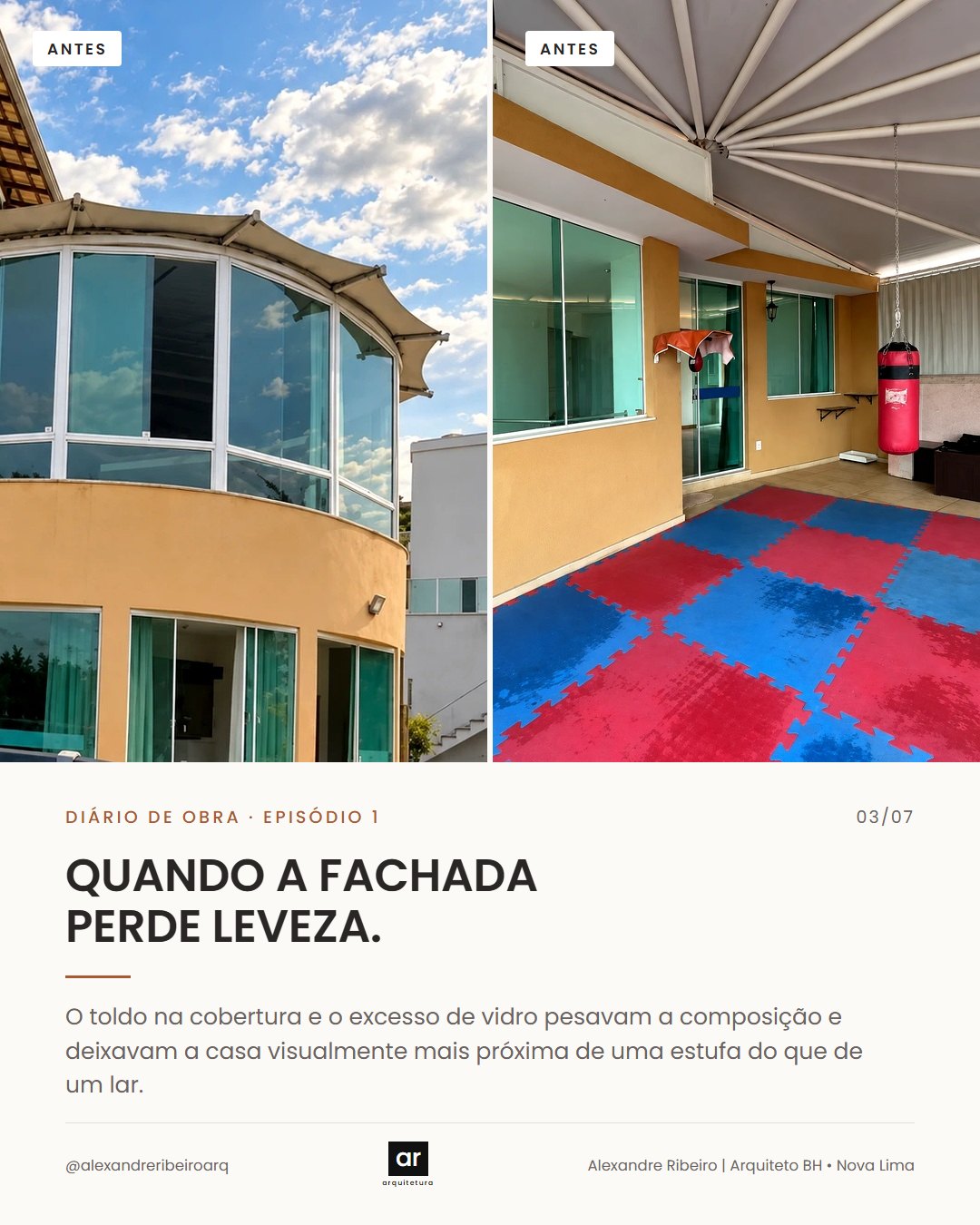 Projeto Perspectiva, antes da reforma – página 3 do Diário de Obra