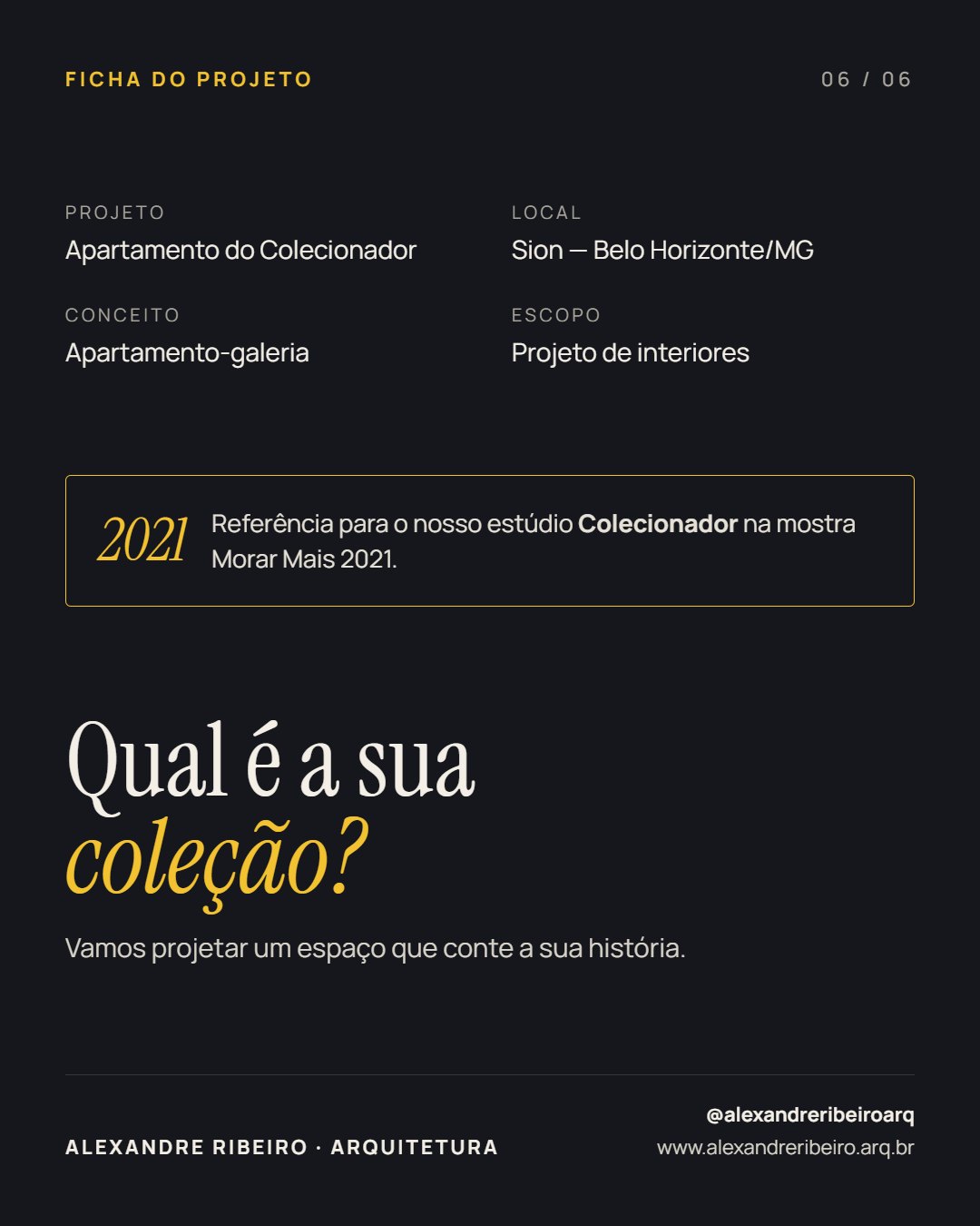 Apartamento do Colecionador – página 6 do Diário de Obra