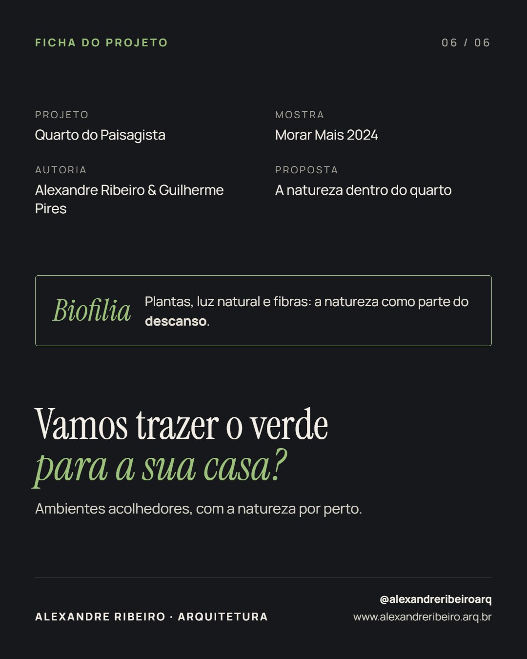 Quarto do Paisagista – página 6 do Diário de Obra