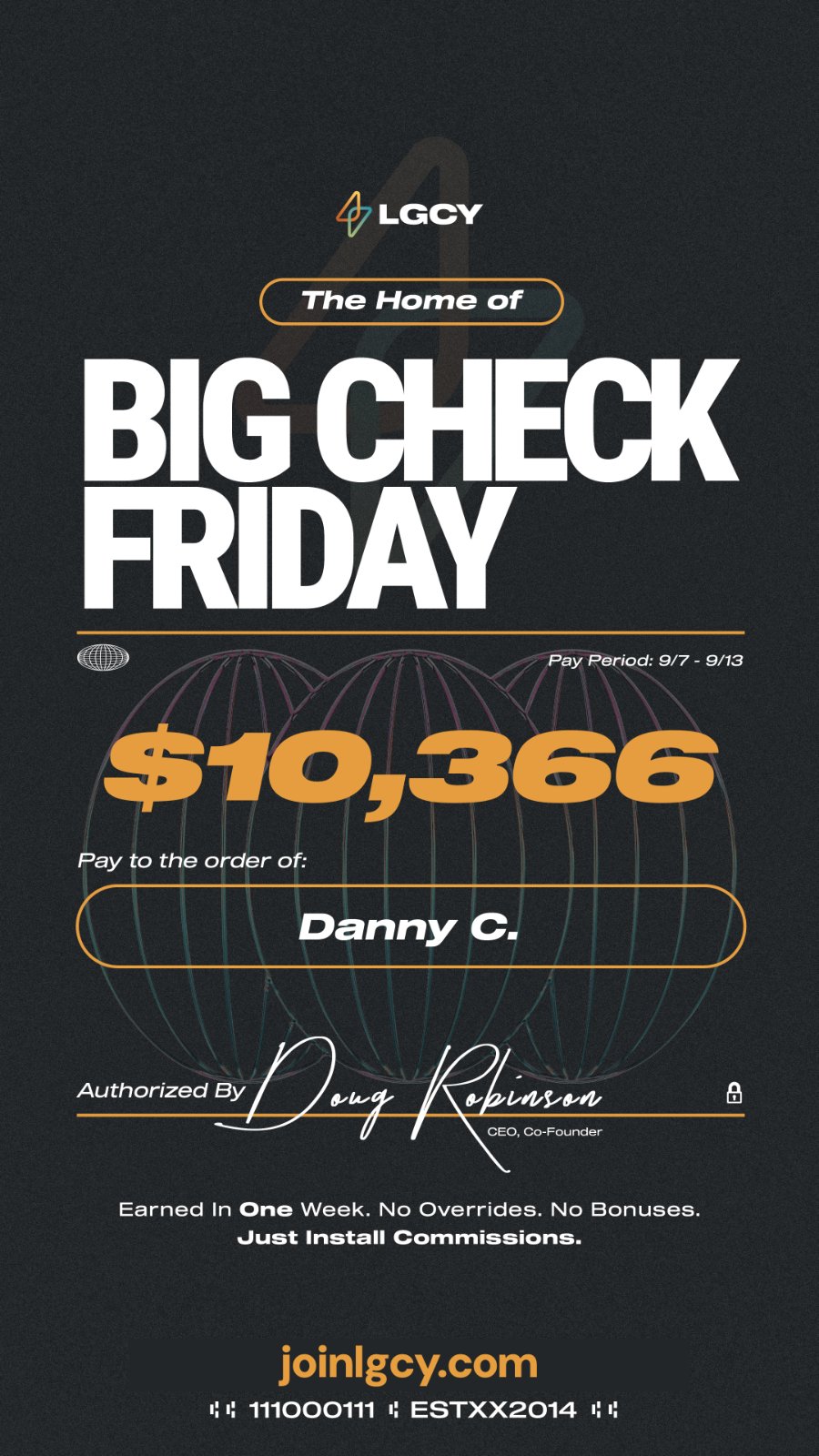 Big Check Friday: one-week solar commission check