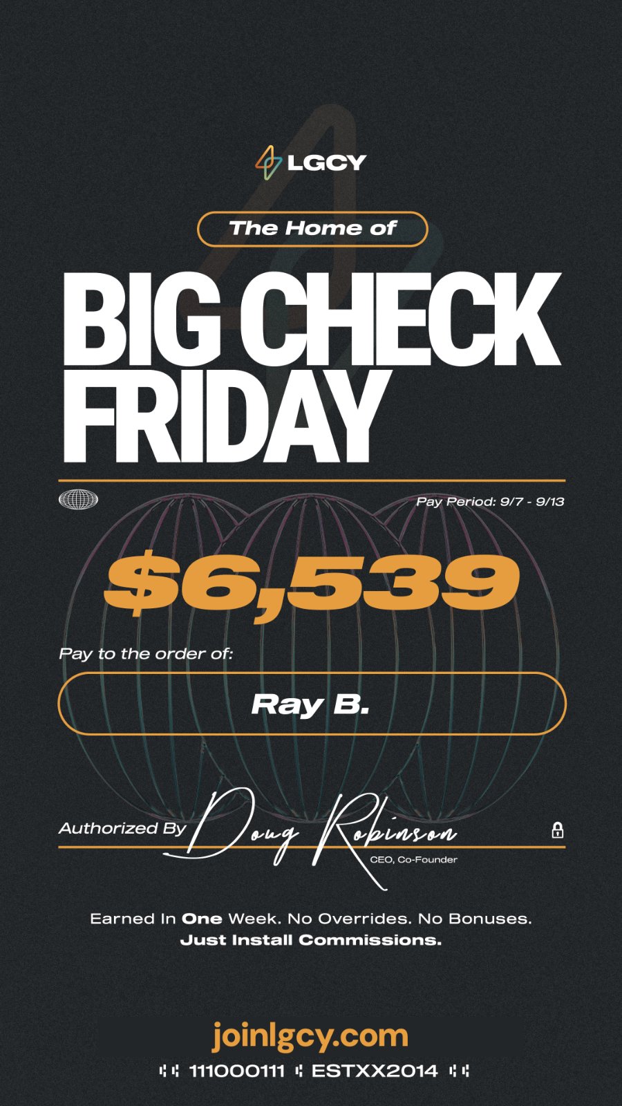 Big Check Friday: one-week solar commission check