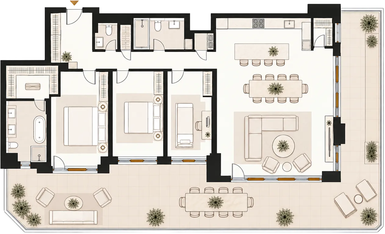 Floor plan of plot 44, penthouse