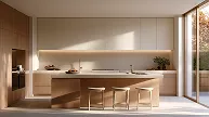 Kitchen with island and bar seating
