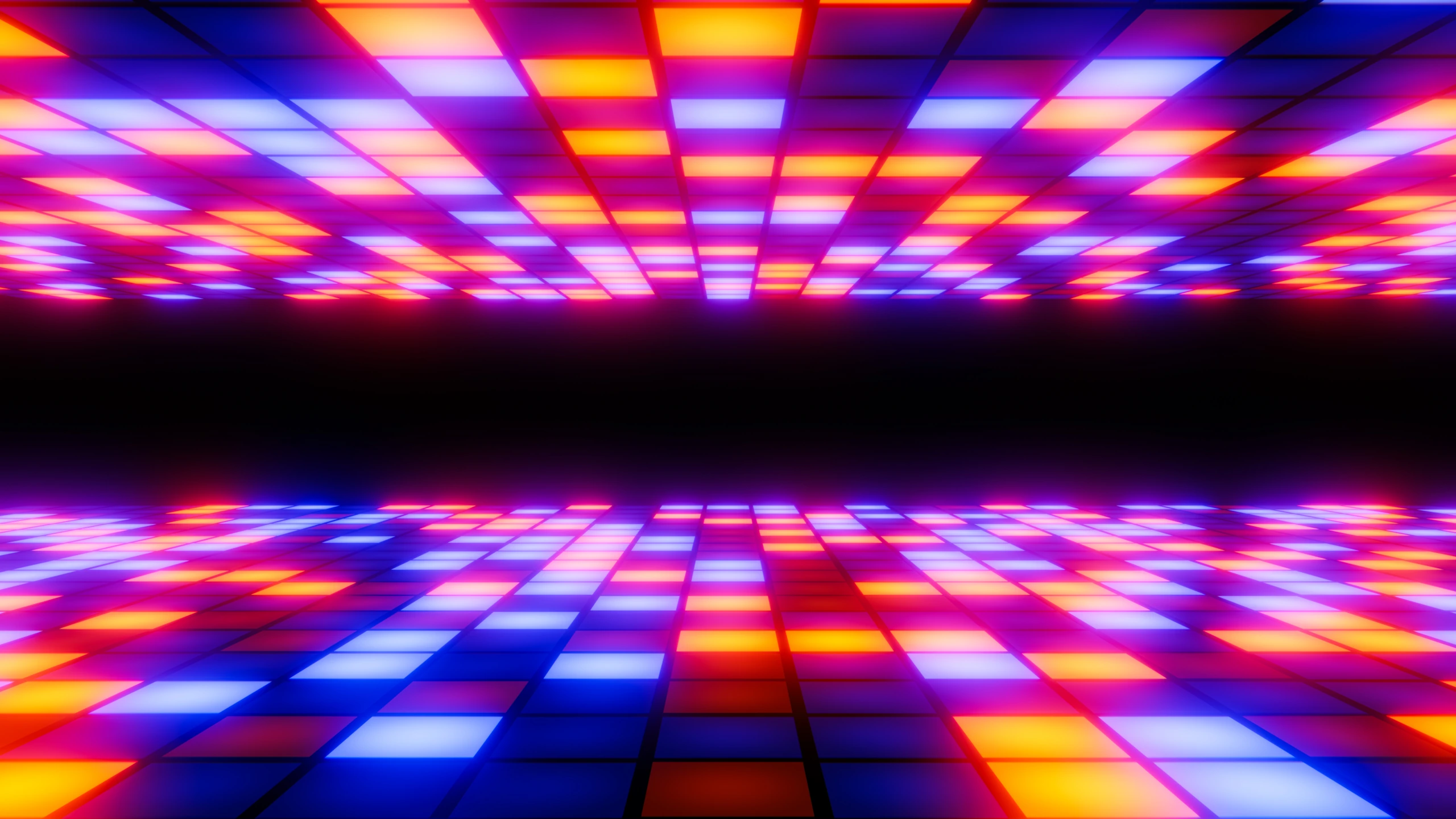 A colorful illuminated dance floor