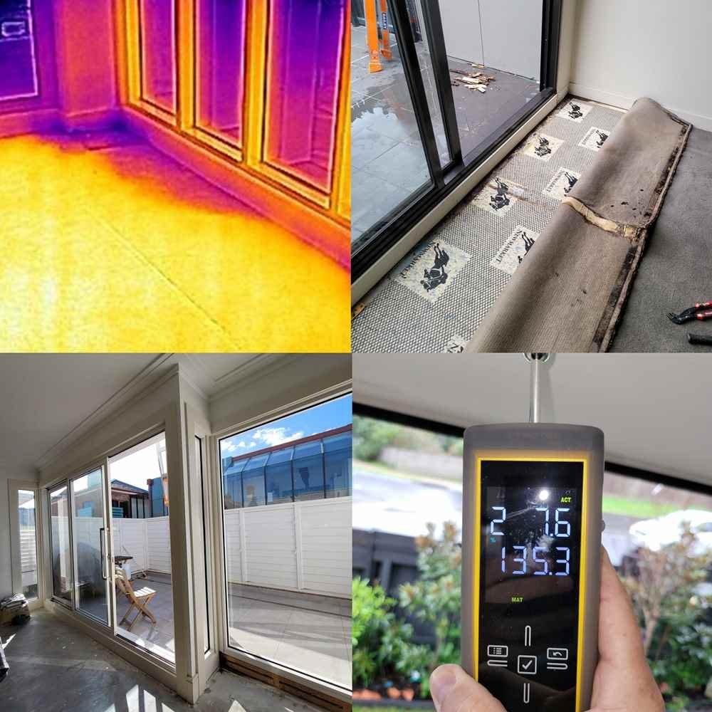 Moisture and thermal readings taken on a leaking balcony