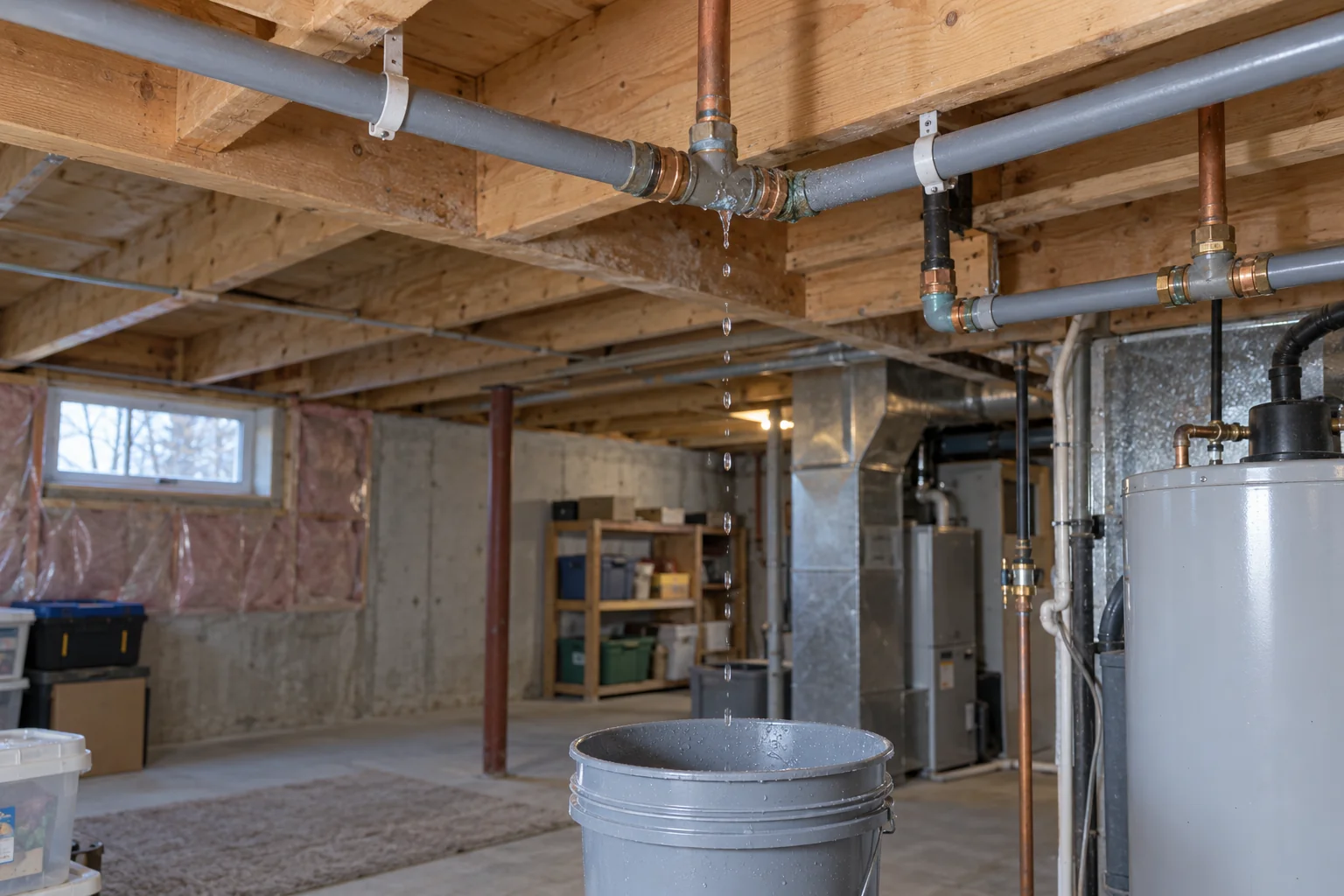 Gray polybutylene supply piping for Calgary Poly B leak repair