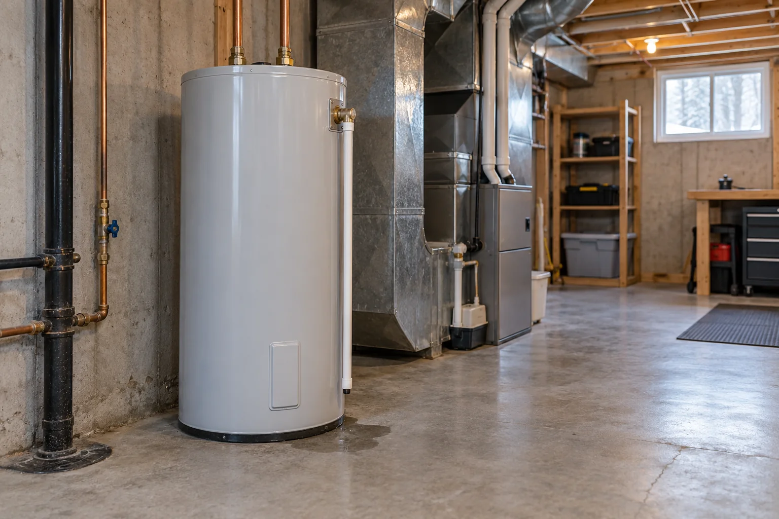 Hot water tank and copper connections for Calgary water heater leak services
