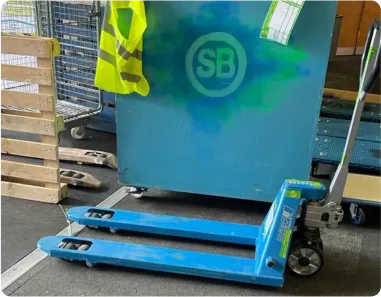 Cargo being packed and secured for exhibition transport