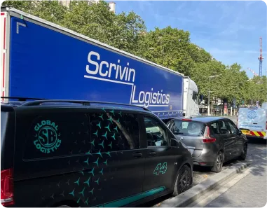 Branded Sorwin Logistics vehicle providing storage and distribution support
