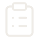 Clipboard icon with three horizontal lines and a rectangular clip at the top, symbolizing a checklist or task list.
