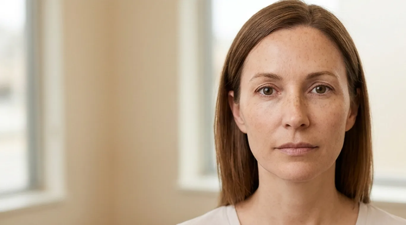 The same patient at month four, with smoother and firmer skin after RF microneedling