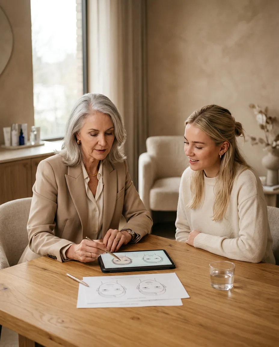 The medical director reviewing a treatment plan with a client