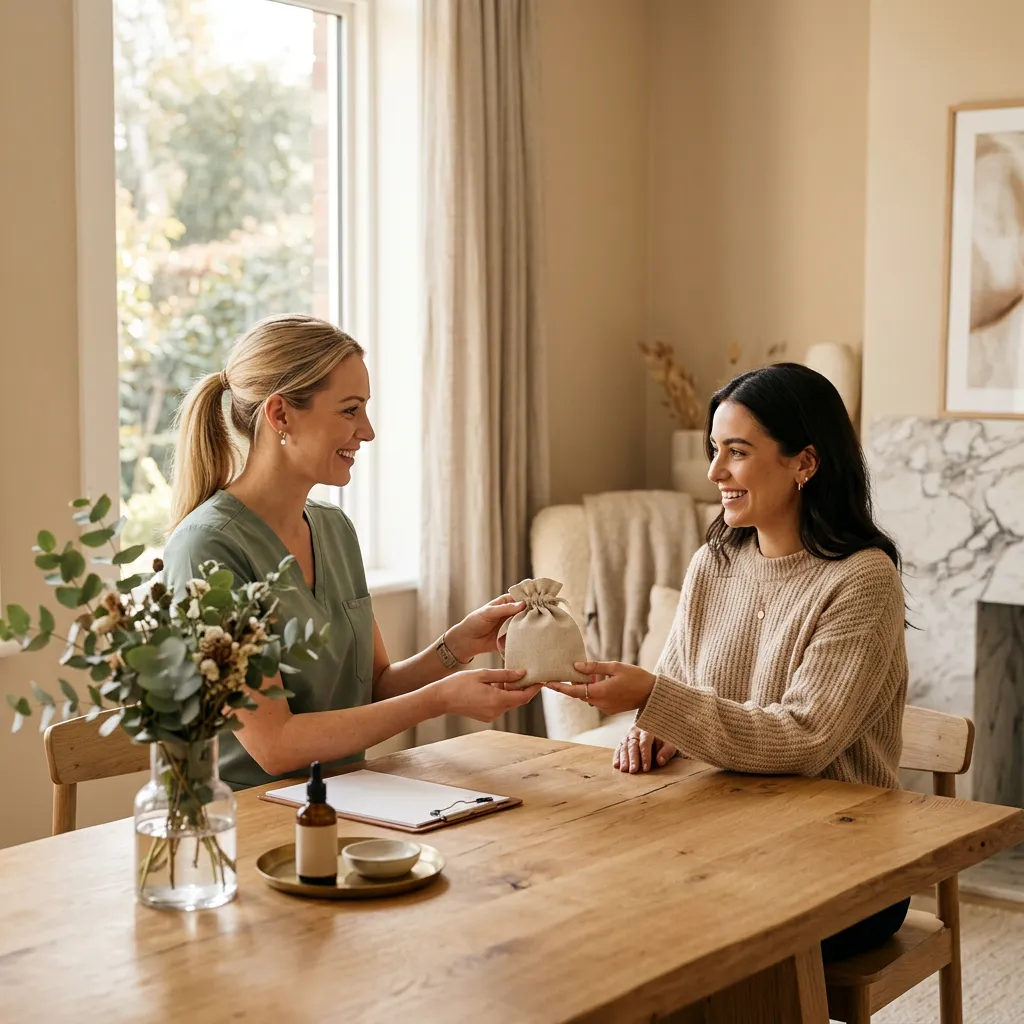 A nurse explaining aftercare to a client