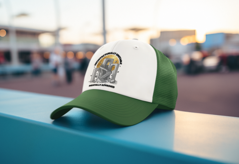 Driven by Design green trucker cap