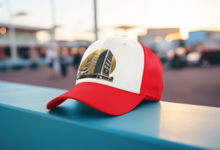 I Draw Stuff Then They Build It red trucker cap