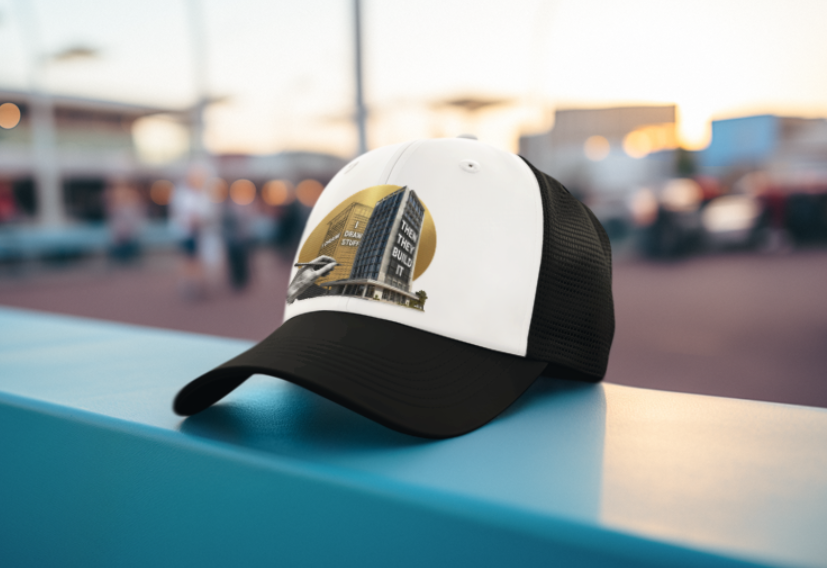I Draw Stuff Then They Build It black trucker cap