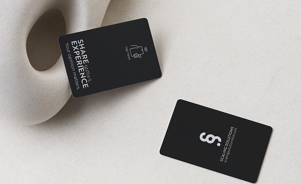 Tap Cards that patients tap with their phone to leave a Google review