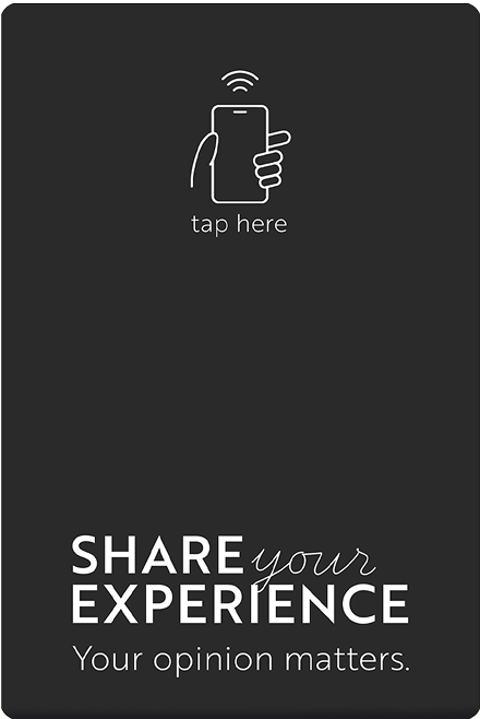 Tap Card with an NFC chip that opens your review page