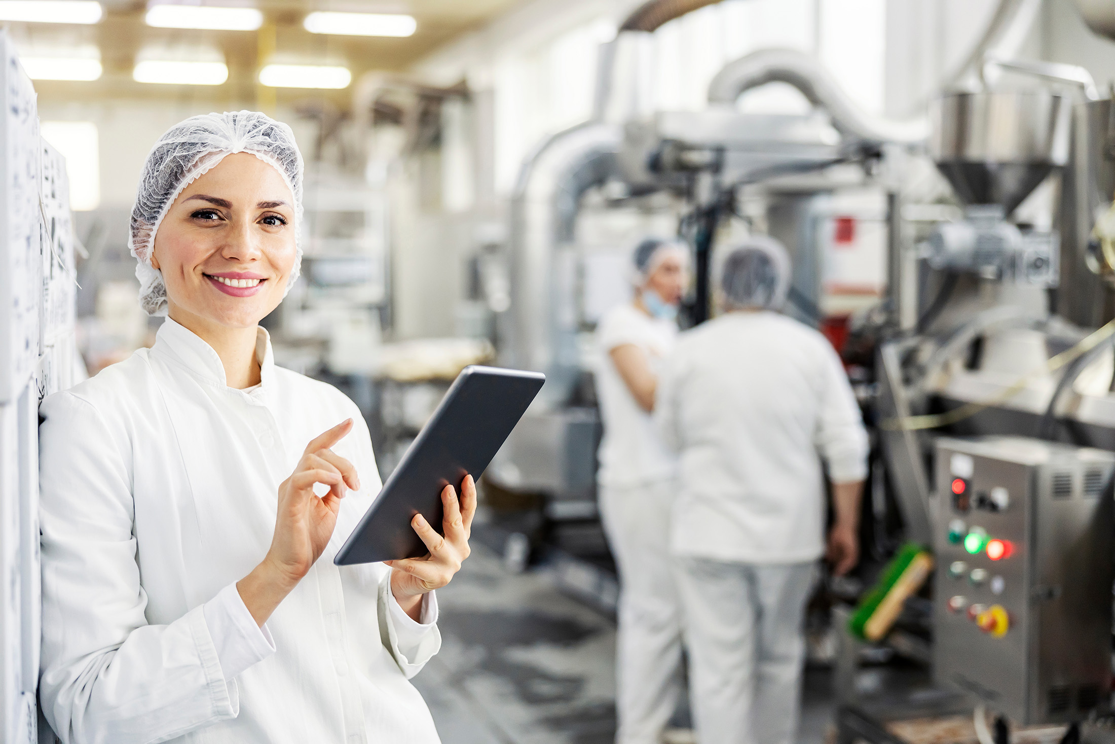 Employee in an industrial production area