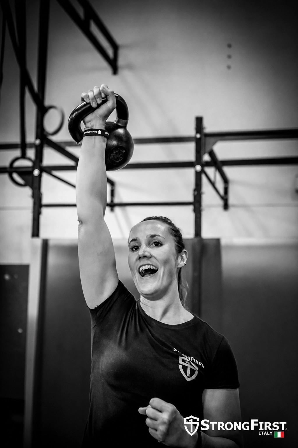 Valérie Bodocco à l’entraînement avec une kettlebell