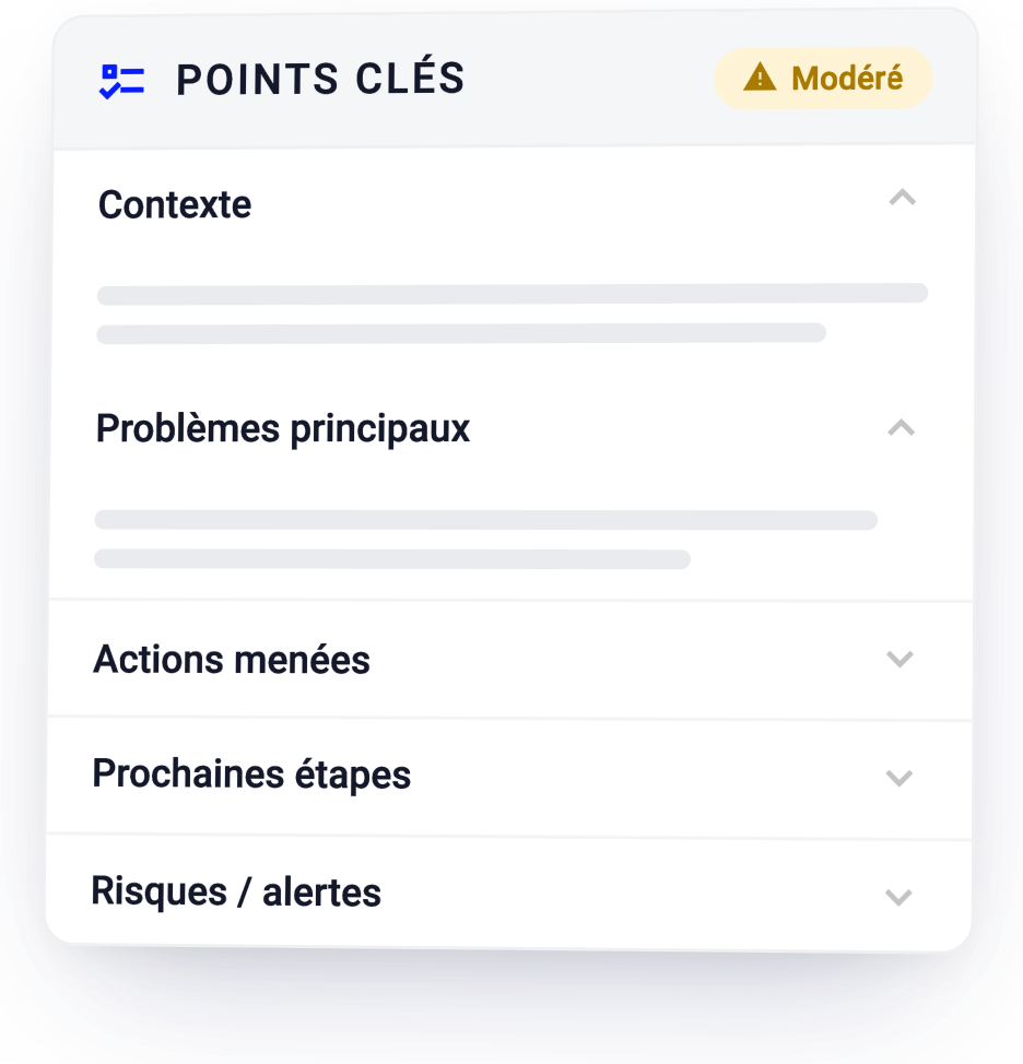Points clés de l'appel résumés par l'IA
