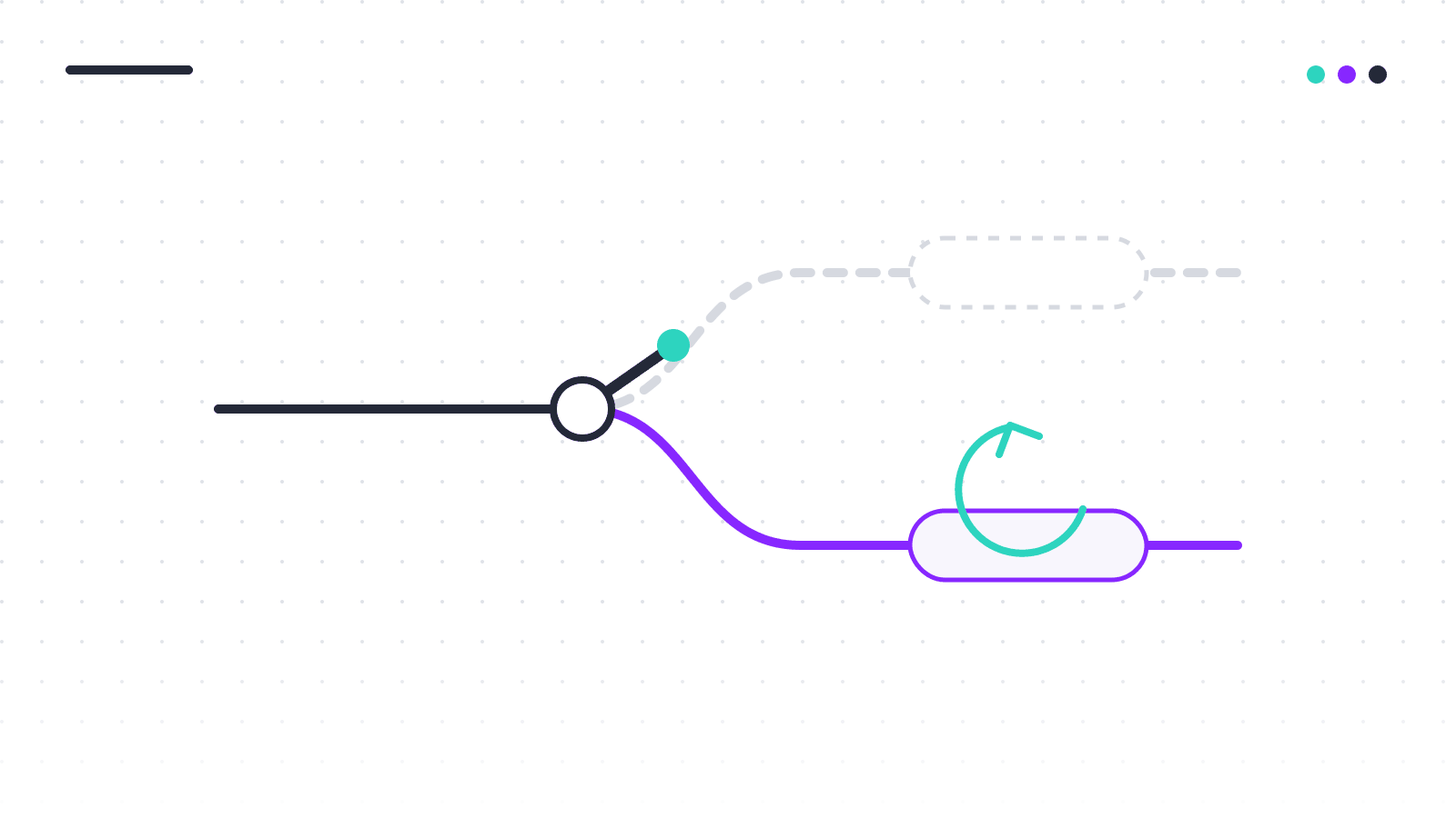 Abstract illustration: a routing switch with a lever to return traffic