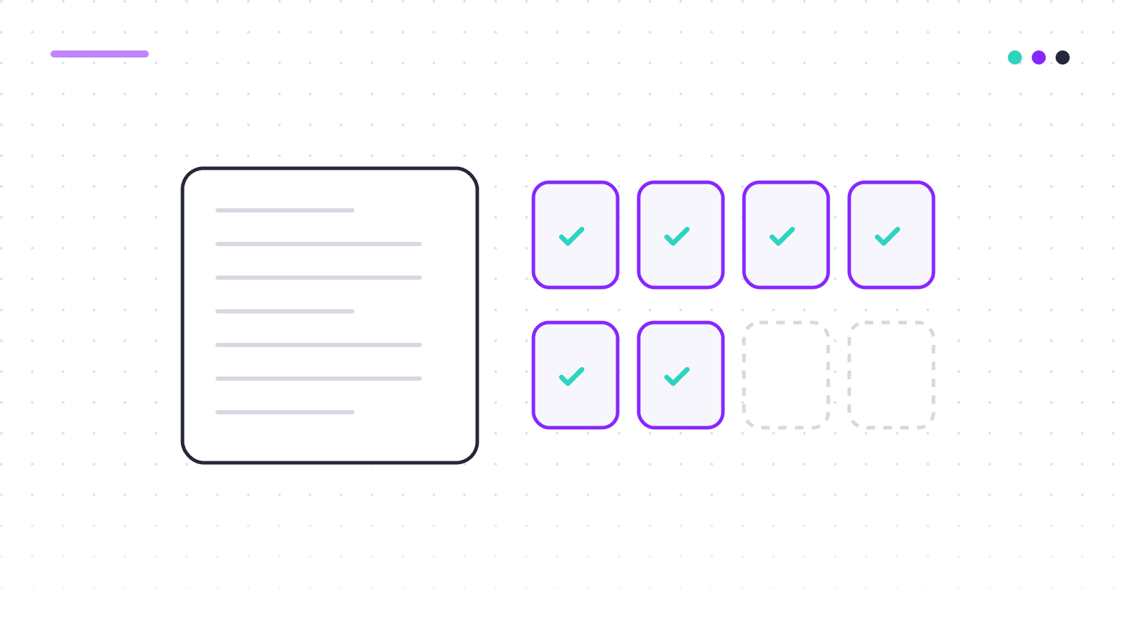 Abstract illustration: one large block beside a row of equal monthly blocks