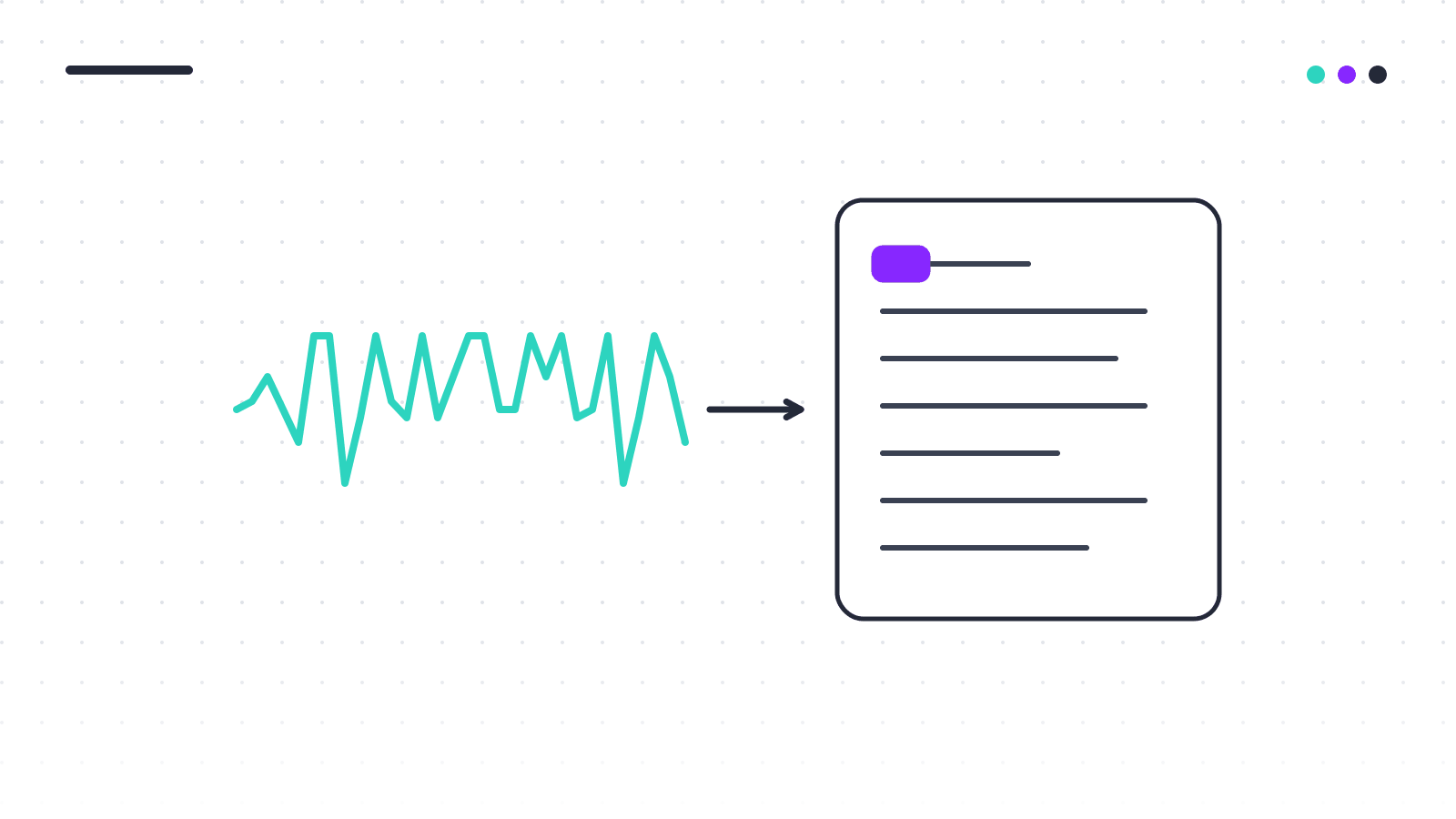 Abstract illustration: a live traffic waveform turning into a written specification