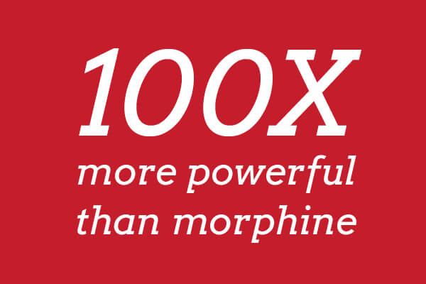 Text - 100x more powerful than morphine