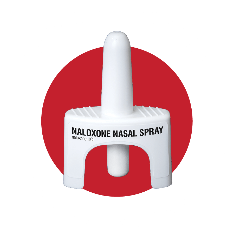 Gráfica de naloxona, con las palabras "Tenga naloxona. Podría salvar una vida."