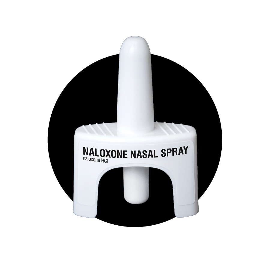 Gráfica de naloxona, con las palabras "Tenga naloxona. Podría salvar una vida."
