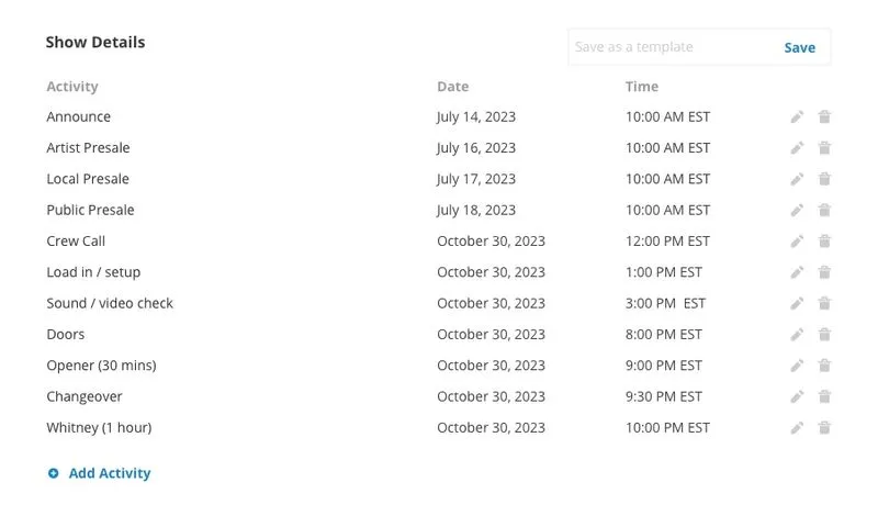 Dashboard mockup