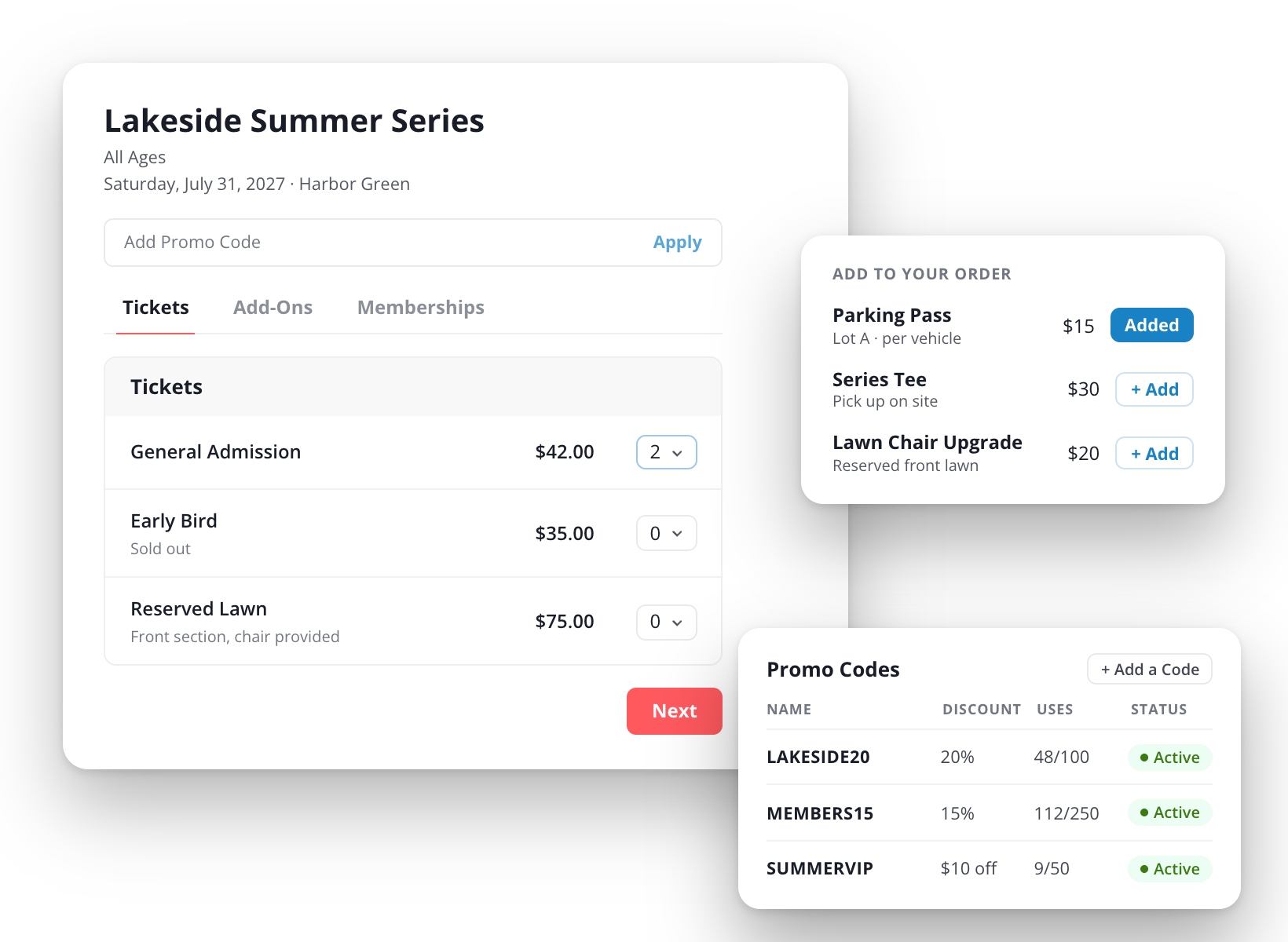 Dashboard mockup