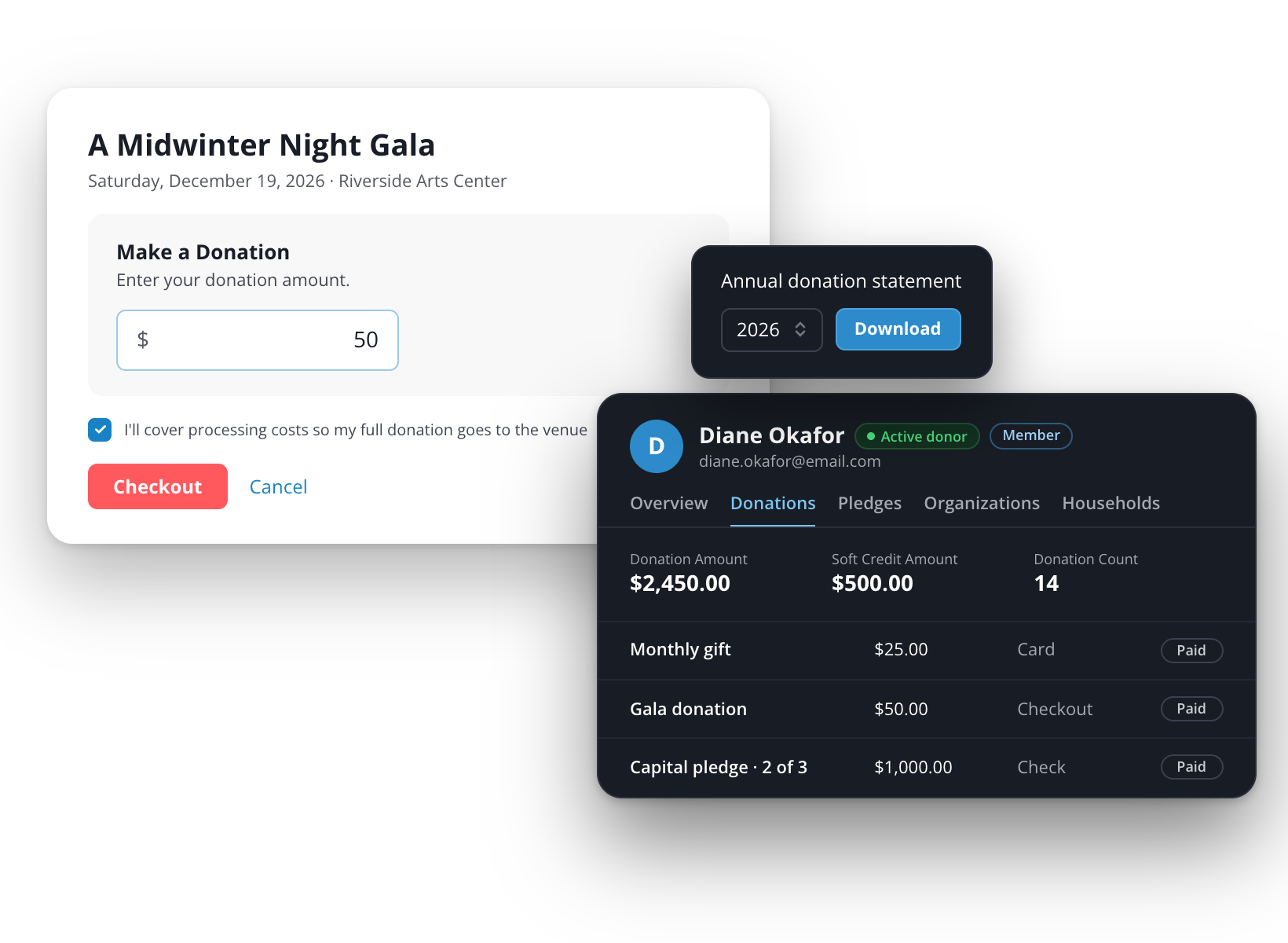Dashboard mockup