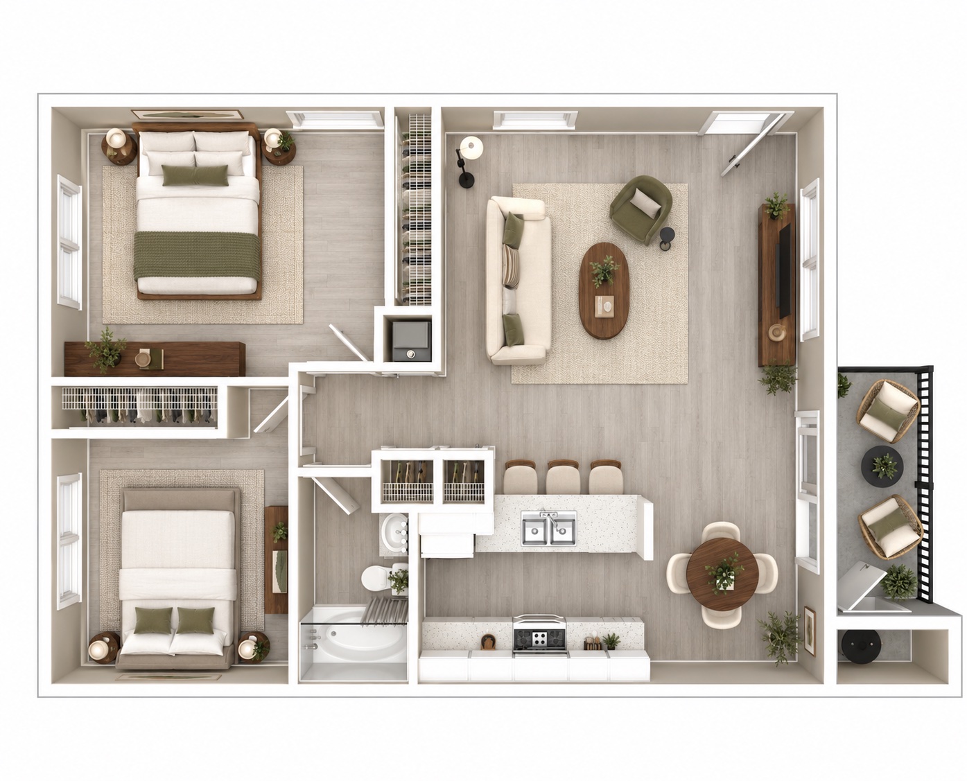 2BD, 1BTH CR