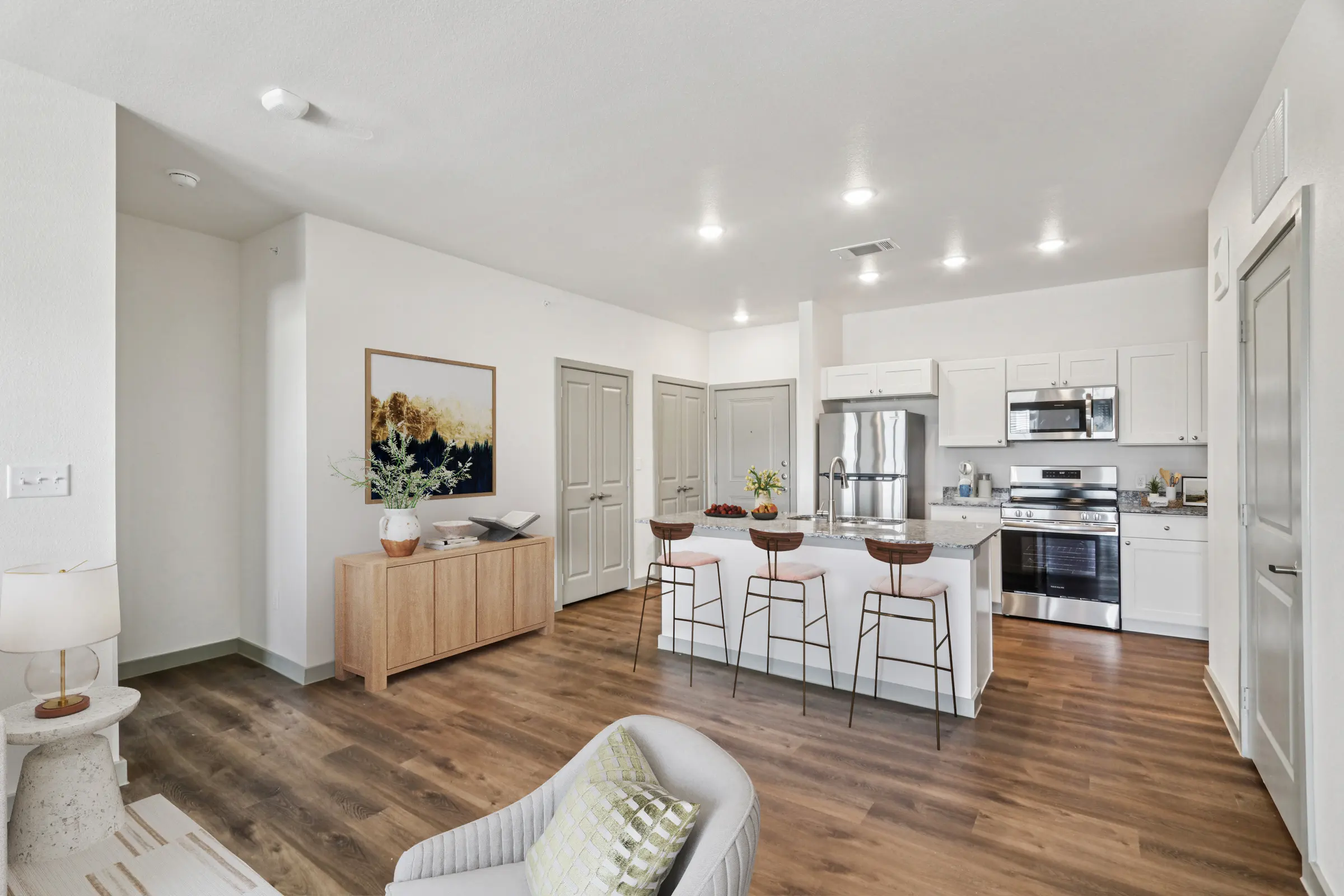 Living room and kitchen