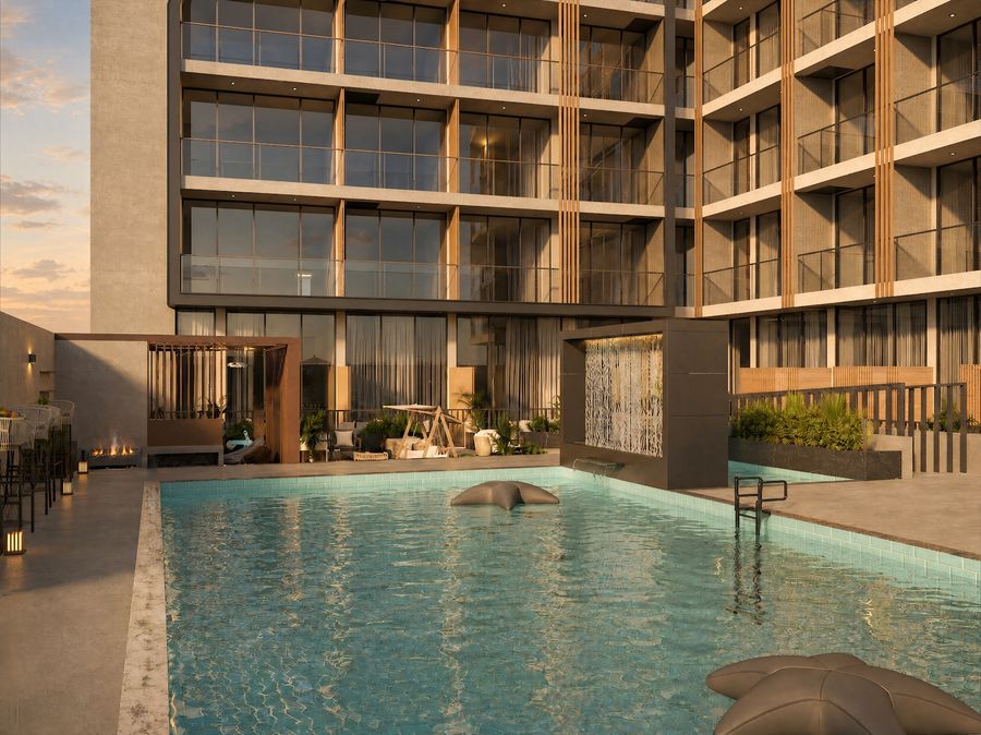 Aliva Green residents' pool deck