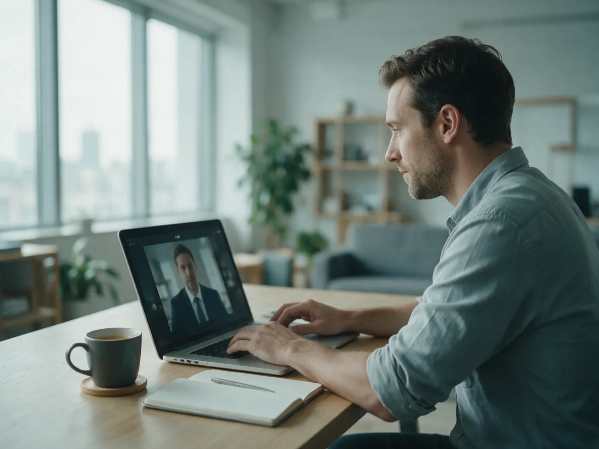Recruiter on a video call with an executive candidate