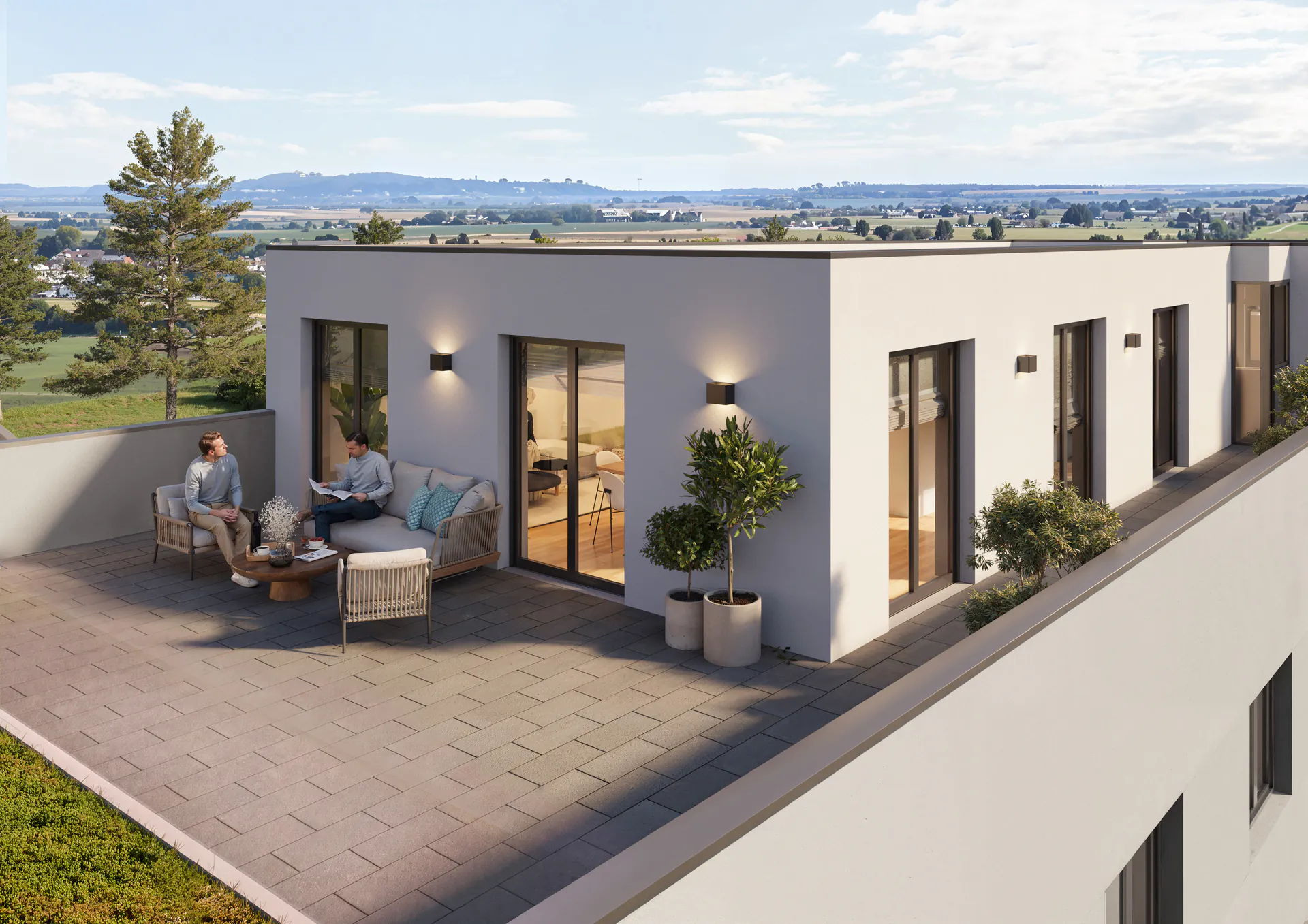 Dachterrasse mit Sitzbereich und Weitblick bei THE BWS 59