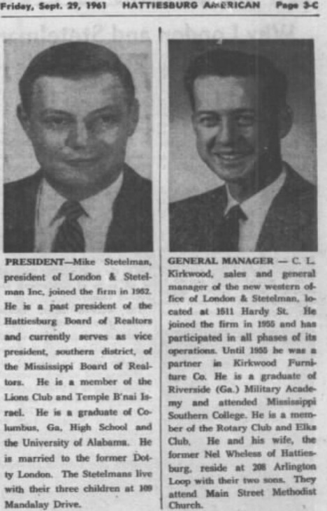 Hattiesburg American company history clipping, September 29, 1961