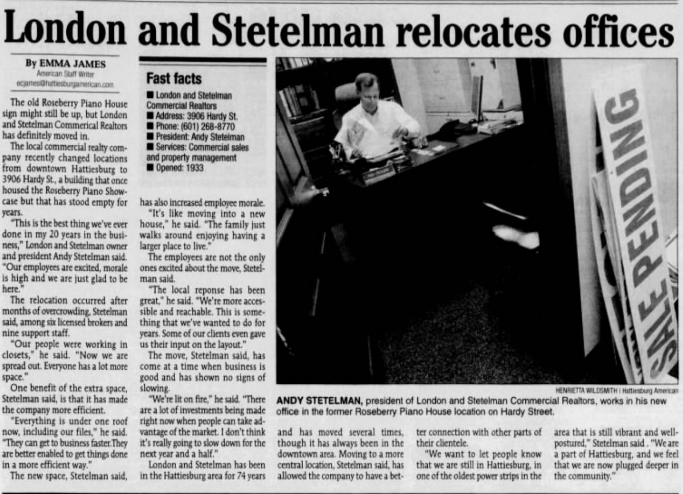 Hattiesburg American company history clipping, April 17, 2007