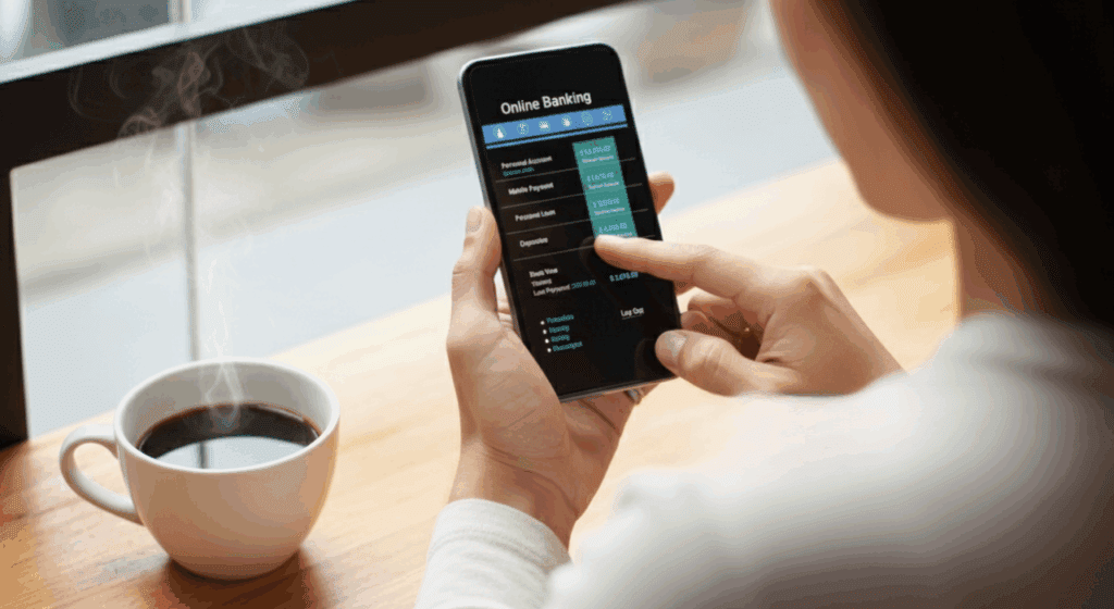 person using smartphone payment app