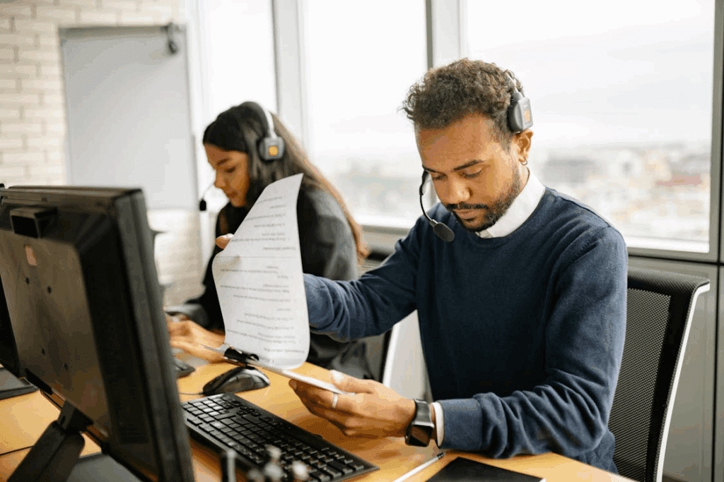 business people in professional office setting
