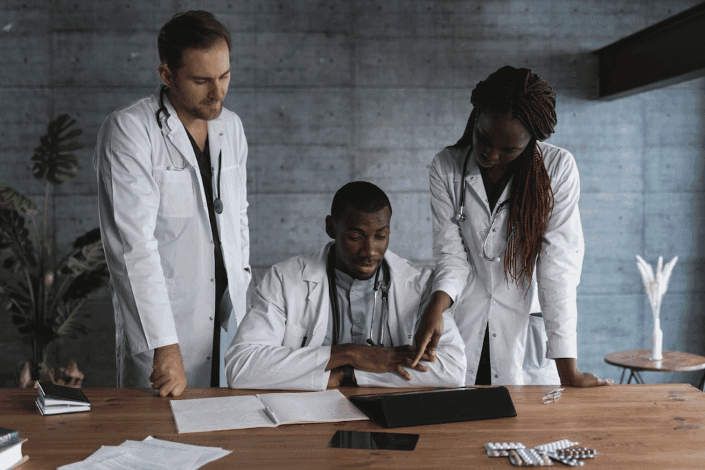 medical team discussion office